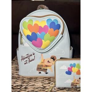 Loungefly Disney Pixar UP Russell with Balloons Mini Backpack Wallet Set